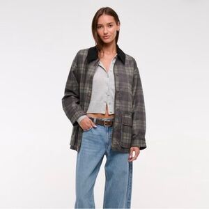 Abercrombie Mid-Length Waxed Barn Jacket